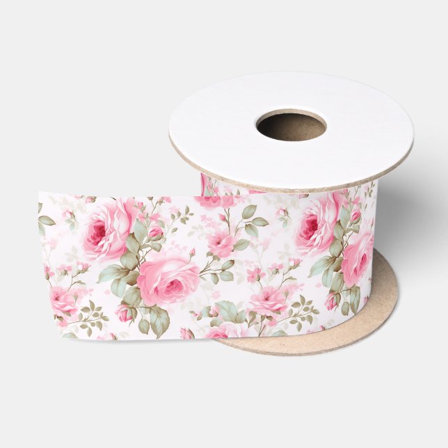 Hübsch rosa gestrichene Rose Satinband (Spule)