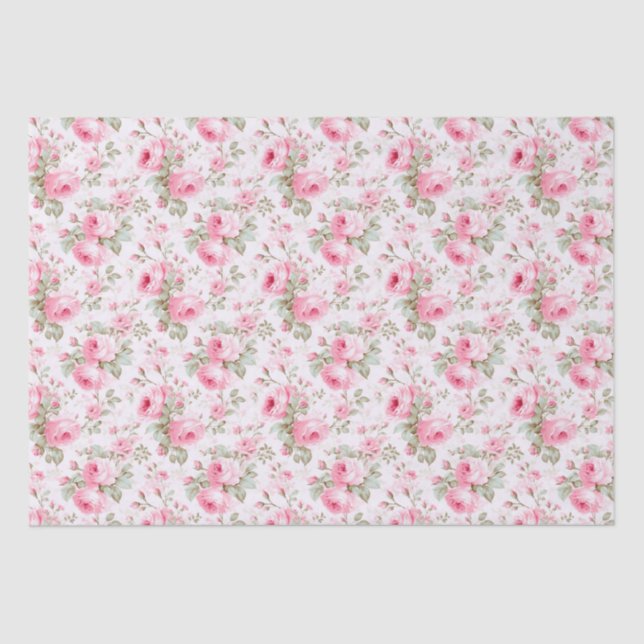 Hübsch rosa gestrichene Rose Seidenpapier (Vorderseite)