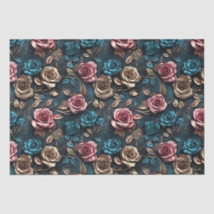 Hübsch-Rosa-Gold-Blue-Rose Seidenpapier