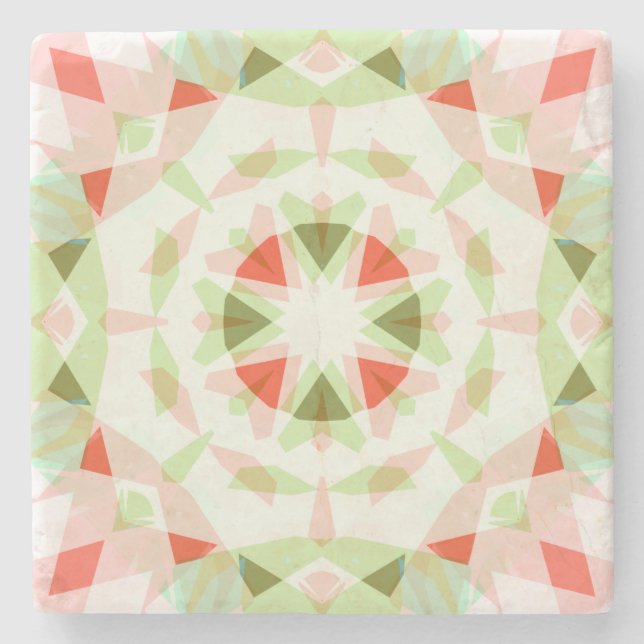 Hübsch Rosa Grüner Star Trendy Dopamin Deco Steinuntersetzer (Vorderseite)