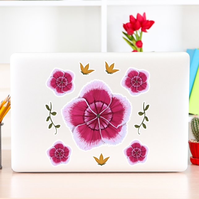 Hübsch rosa handGezeichnet botanisch-floralisch Aufkleber (Von Creator hochgeladen)