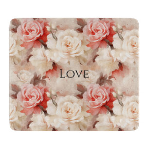 Hübsch Rosa Hauch Creme Rose Blumen Schneidebrett