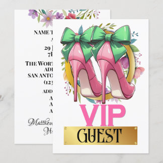 Hübsch rosa High Heels VIP Gasteinladung Einladung