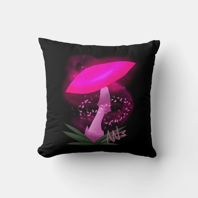Hübsch rosa leuchtendes Mushroom Kissen (Vorderseite)
