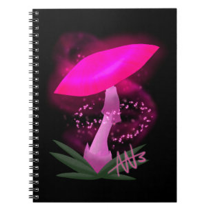 Hübsch rosa leuchtendes Mushroom Notizblock