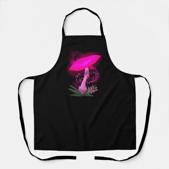 Hübsch rosa leuchtendes Mushroom Schürze (Vorderseite)