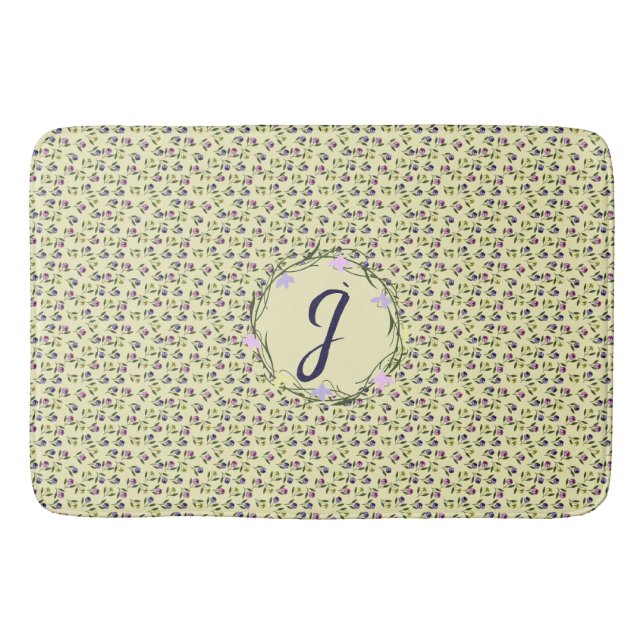 Hübsch rosa Lila und gelbe Stiefmütterchen Badematte (Vorderseite)