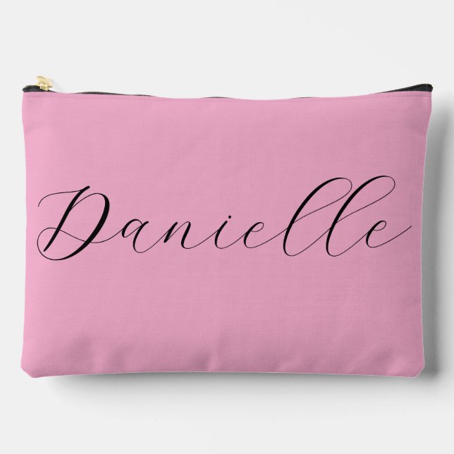 Hübsch rosa Minimalistisches Elegant Zubehörtasche (Vorderseite)