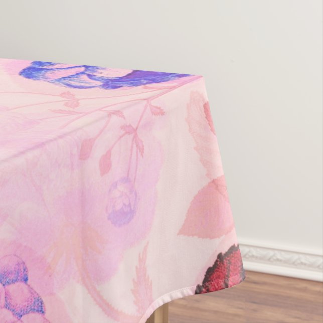 Hübsch rosa mit Lila Blumendruck Tischdecke (Beispiel)
