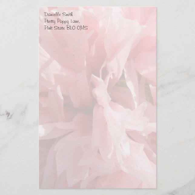 Hübsch rosa Mohnstanze Briefpapier (Vorderseite)