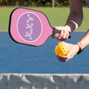Hübsch-rosa-Monogramm-Paddel Pickleball Schläger
