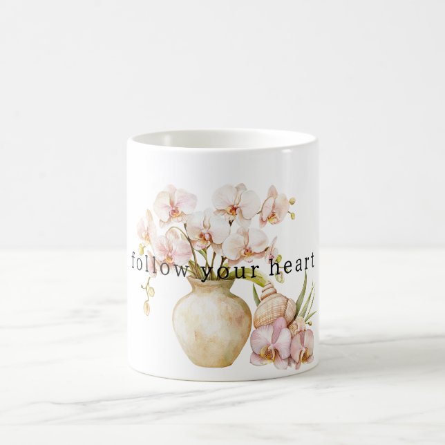 Hübsch-rosa-Orchid-Blume Kaffeetasse (Mittel)