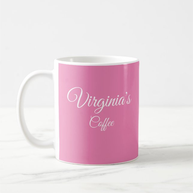 Hübsch rosa Personalisierte Kaffeepause Tasse (Links)