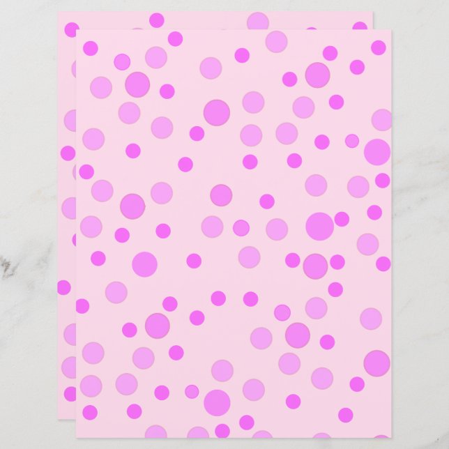 Hübsch rosa Polka Dots, hellrosa Scrapbook Paper (Vorne/Hinten)