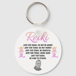 Hübsch-rosa-Reiki-Grundsätze Schlüsselanhänger
