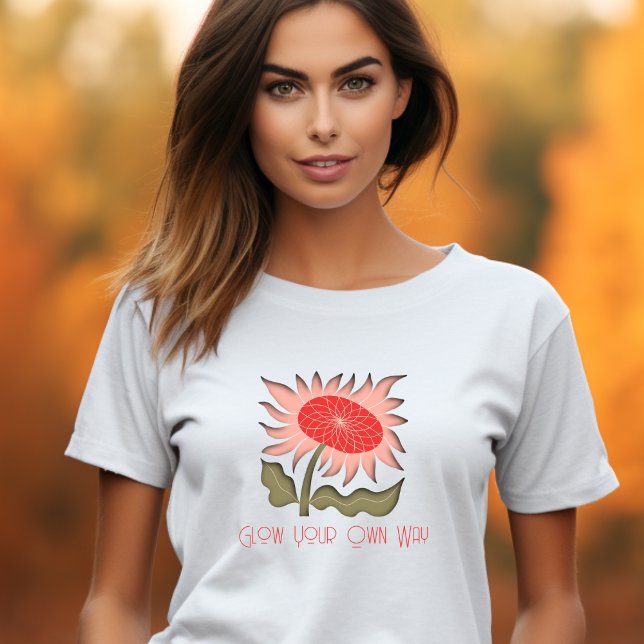 Hübsch rosa Retro 3D Sonnenblume T-Shirt (Von Creator hochgeladen)