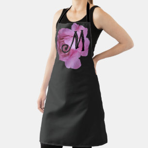 Hübsch rosa Rosa M Monogramm, individuell anpassba Schürze