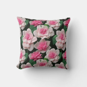 Hübsch rosa Rosa Rosenrosen Rosa Dahlien Kissen
