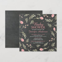 Hübsch Rosa Rose Chalkboard Girls Babydusche