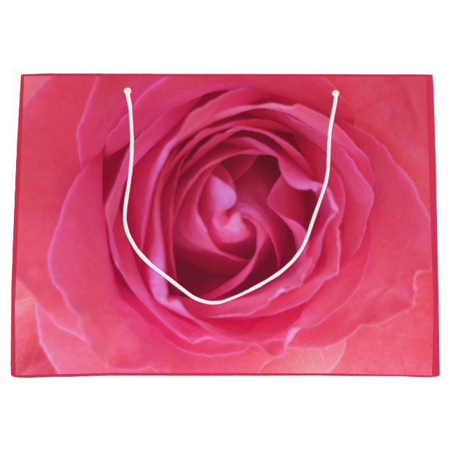 Hübsch Rosa Rose Große Geschenktüte (Vorderseite)