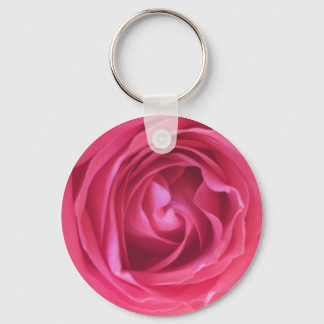 Hübsch Rosa Rose Schlüsselanhänger (Vorderseite)