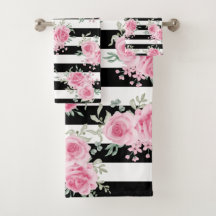 Hübsch rosa Rose Schwarze Streifen