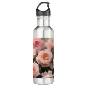 Hübsch rosa Rosen Aquarellmalerei Edelstahlflasche