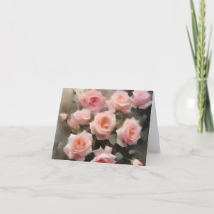 Hübsch rosa Rosen Aquarellmalerei Karte