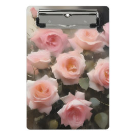 Hübsch rosa Rosen Aquarellmalerei Mini Klemmbrett