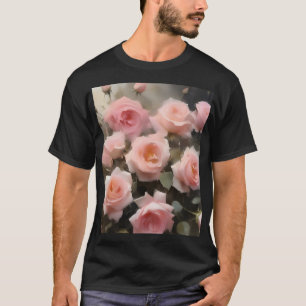 Hübsch rosa Rosen Aquarellmalerei T-Shirt