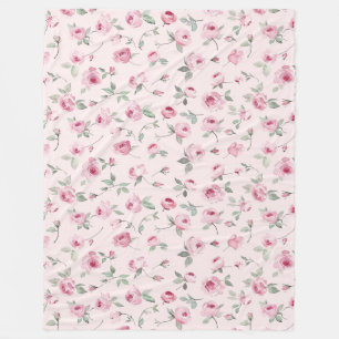 Hübsch rosa Rosen Fleecedecke
