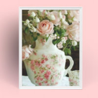 Hübsch rosa Rosen im Vintag antiken China Teapot
