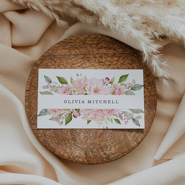 Hübsch rosa Rosen in Weiß | Floral Visitenkarte (Von Creator hochgeladen)