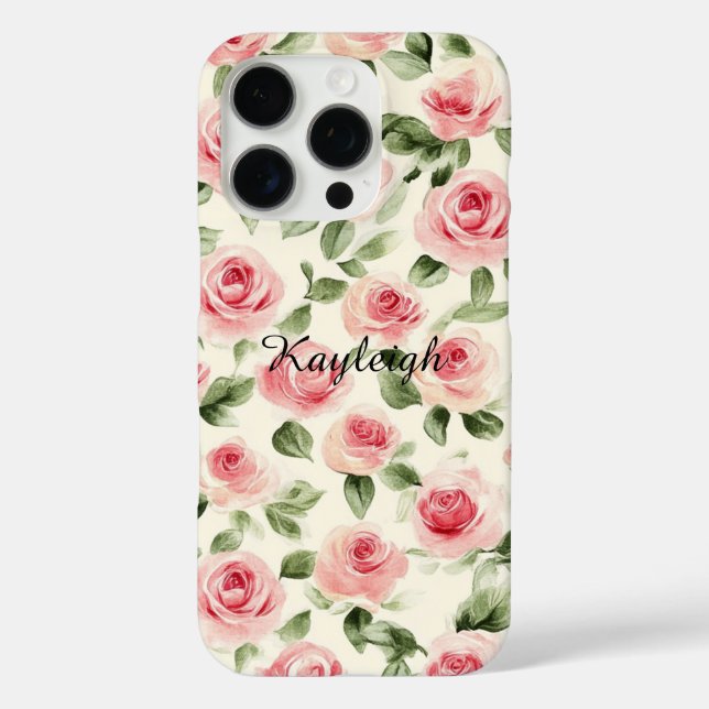 Hübsch rosa Rosen iPhone 16 Pro Hülle (Rückseite)