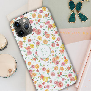 Hübsch rosa Rosen mit Monogram Case-Mate iPhone C Hülle