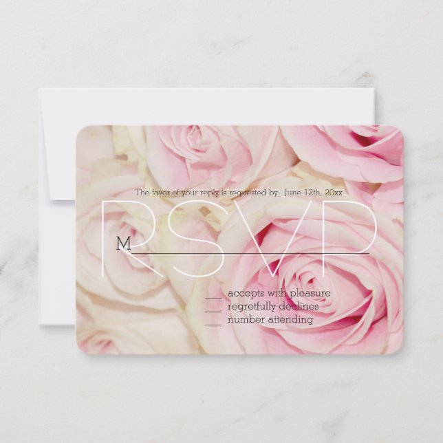 Hübsch Rosa Rosen UAWG RSVP Karte (Vorderseite)