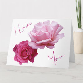 Hübsch rosa Rosen Valentine Liebe schön blumenreic Karte
