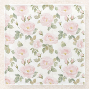 Hübsch rosa Roses Brautparty Glasuntersetzer