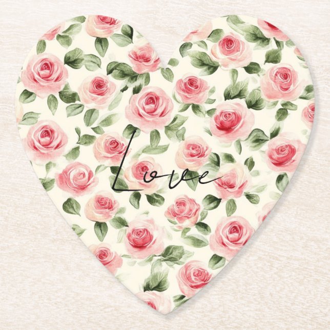 Hübsch Rosa Roses Brautparty Untersetzer (Vorderseite)