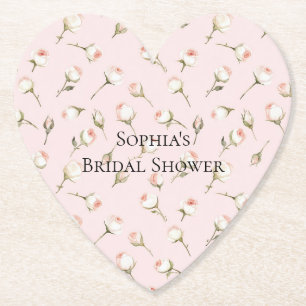 Hübsch rosa Roses Brautparty Untersetzer