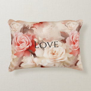 Hübsch Rosa Schwarz Creme Rose Blütenfarben Dekokissen