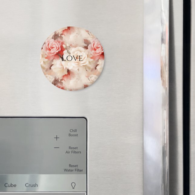 Hübsch Rosa Schwarz Creme Rose Blütenfarben Magnet (In Situ (Kühlschrank))