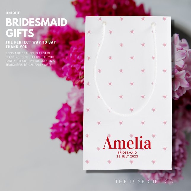 Hübsch Rosa Stars Bridesmaid Vorschlag für eine Ge Kleine Geschenktüte (Von Creator hochgeladen)