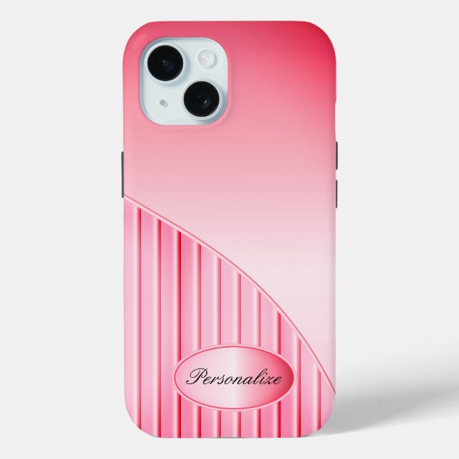Hübsch rosa Streifen Case-Mate iPhone Hülle (Rückseite)