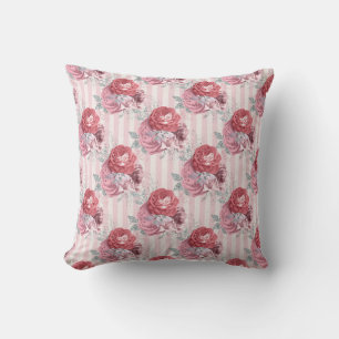 Hübsch rosa Streifen-Muster Kissen