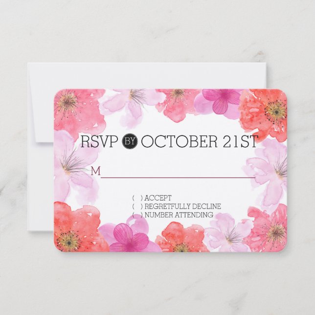Hübsch rosa UAWG RSVP Karte (Vorderseite)