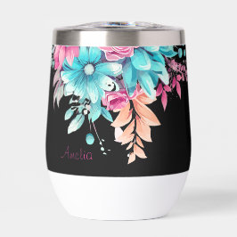 Hübsch-rosa und Aquamarin-floraler Thermaltumor