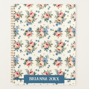 Hübsch rosa und blaue Blüten Planer