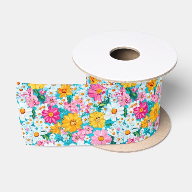 Hübsch rosa und blaue Retro Satinband (Spule)