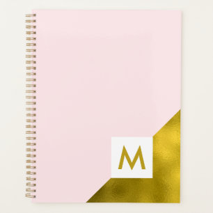 Hübsch-Rosa- und Goldmonogramm Planer